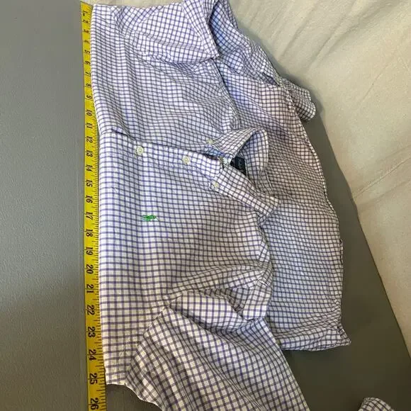 Ralph Lauren Mens Button Up Shirt Size XL Pony Custom Fit Purple Plaid Preppy - Picture 7 of 9